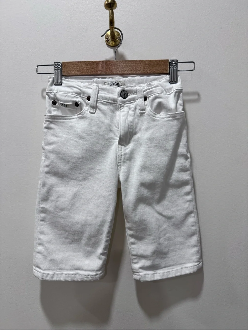 Ralph Lauren White Kids Denim Bermuda Shorts